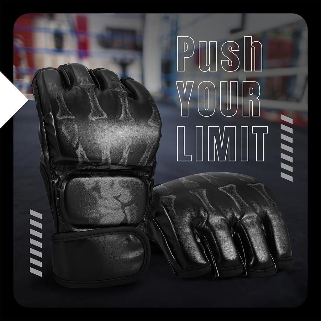 Optifit Boxing Gloves for Adult PU MMA Gloves with Wrist Wrap Fingerless Boxing Gloves EVA Foam Insert Sport Gloves for Boxing, Muay Thai and Sparring Sessions Optifit Boxing Gloves for Adult PU MMA Gloves with Wrist Wrap Fingerless Boxing Gloves EVA Foam Insert Sport Gloves for Boxing, Muay Thai and Sparring Sessions